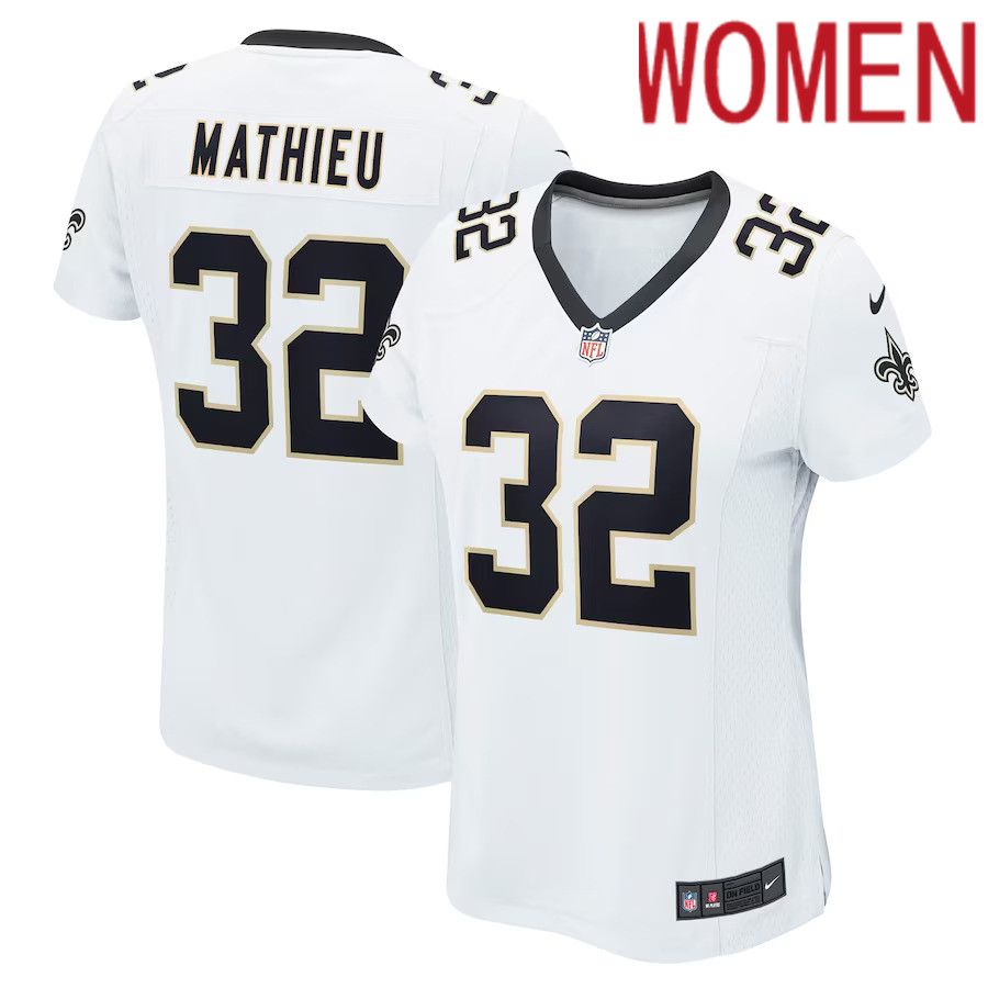 Women New Orleans Saints #32 Tyrann Mathieu Nike White Game NFL Jersey